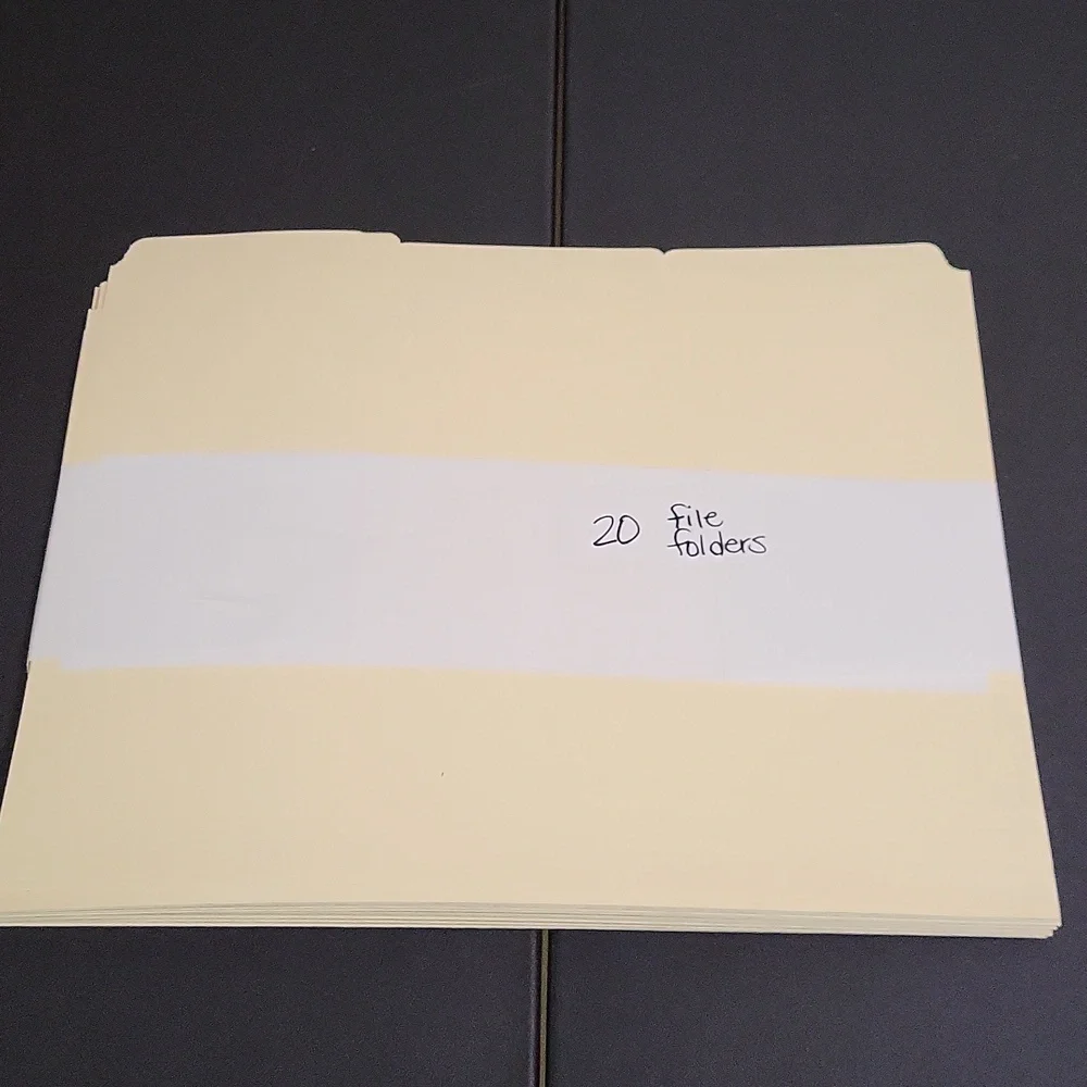NWOT, 20 Off-white File Folders